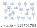 カスミソウの水彩のモチーフイラスト 119701798