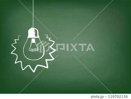 Glowing Light bulb drawn with chalk Glowing Light bulb drawn with chalk 119702138