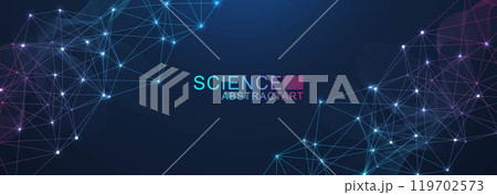 AI technology abstract background. AI generative art creative banner concept in the digital style. High tech poster with place for text. Futuristic design element. 119702573