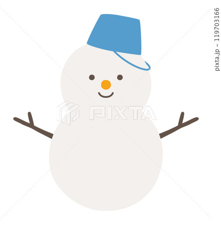 雪だるまベクターイラスト　冬　アイコン　ゆきだるま 119703166