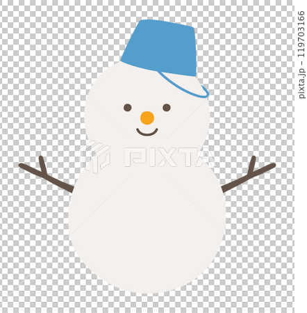 雪だるまベクターイラスト　冬　アイコン　ゆきだるま 119703166