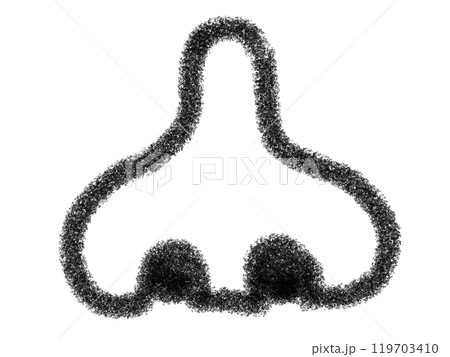 鉛筆画風の人の鼻の線画イラスト 119703410