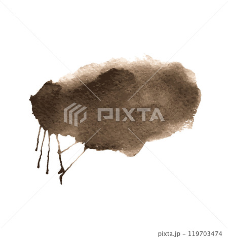 Brown watercolor blot background. Brush stroke abstract shape Brown watercolor blot background. Brush stroke abstract shape 119703474
