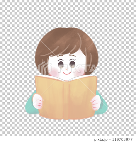 A girl reading a book A girl reading a book 119703977