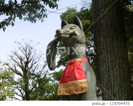 京都稲荷神社の狐 119704435