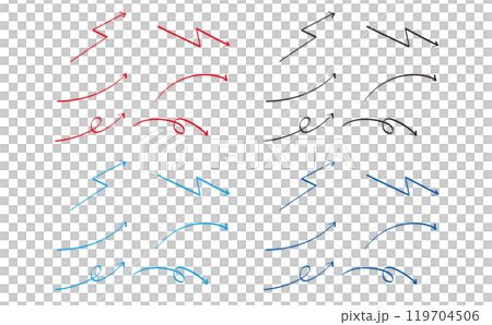 各種手繪箭頭 各種手繪箭頭 119704506