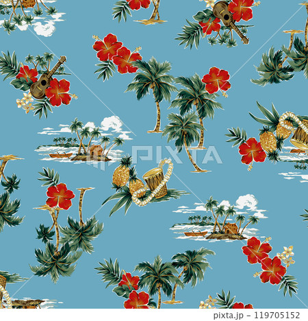 アロハに最適なシーサイドトロピカル柄, 119705152
