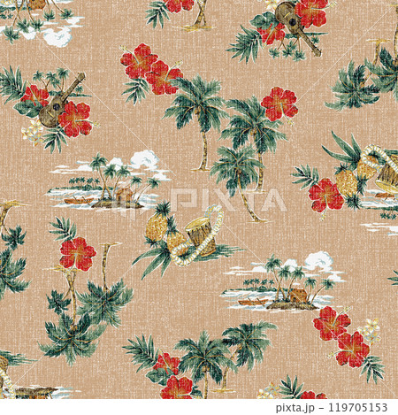 アロハに最適なシーサイドトロピカル柄, 119705153