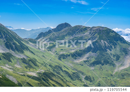 別山乗越から見る浄土山と龍王岳　北アルプス劔岳登山 119705544
