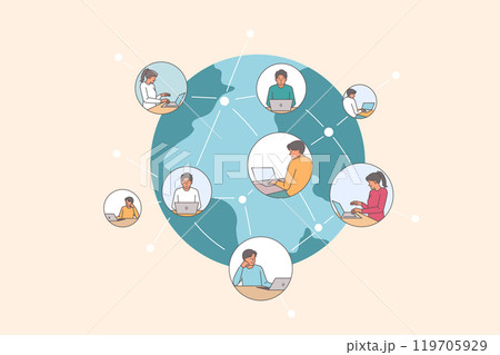 International social network for business people from around world who use computers to communicate 119705929