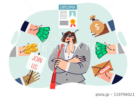 Education diploma from business woman allows to receive profitable commercial offers from recruiters Education diploma from business woman allows to receive profitable commercial offers from recruiters 119706021