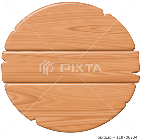 Wooden Circle Sign Board 3D Wooden Circle Sign Board 3D 119706234