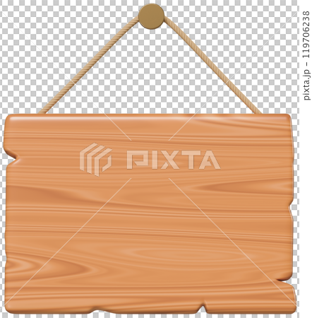 Hanging Wooden Plaque 3D 119706238
