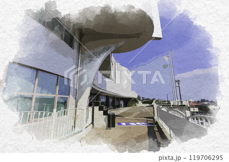水彩画風　明石　明石市立天文科学館　兵庫県明石市 119706295