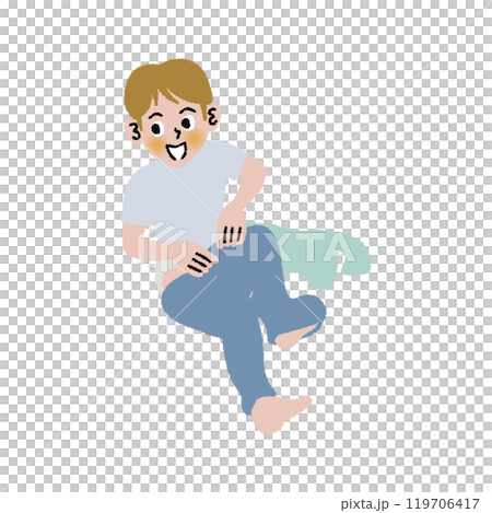 A child getting changed 119706417