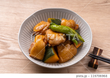 鶏肉とかぼちゃの煮物 鶏肉とかぼちゃの煮物 119706968