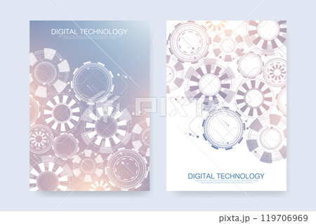 Abstract digital technology cover template design for a report and brochure, flyer, leaflets, poster, header, banner, website, presentation. Vector illustration. Abstract digital technology cover template design for a report and brochure, flyer, leaflets, poster, header, banner, website, presentation. Vector illustration. 119706969