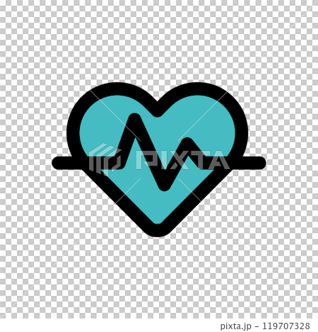 Simple heartbeat icon material 119707328