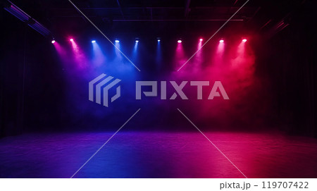 カラフルなスポットライトが照らすステージ カラフルなスポットライトが照らすステージ 119707422