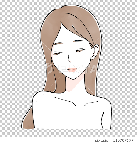 Esthetician: Illustration of a woman with her eyes closed 119707577