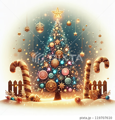 クリスマスツリー　イラスト 119707610