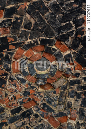 The ceiling in the brick tower of the Bobruisk fortress. ceiling is patterned The ceiling in the brick tower of the Bobruisk fortress. ceiling is patterned 119707653