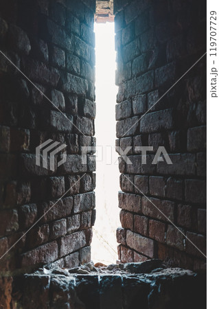 A window in the fortress wall. The embrasure. The Bobruisk Fortress inside A window in the fortress wall. The embrasure. The Bobruisk Fortress inside 119707729