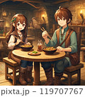 ピザを食べる女性 119707767