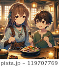 女子会で食事をする女性 119707769