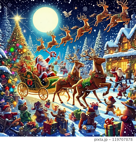 クリスマスの街　幻想的な街 119707878