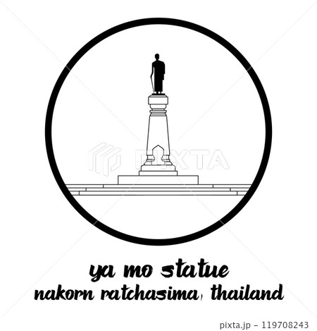 Circle Icon Ya Mo Statue. Vector illustration 119708243