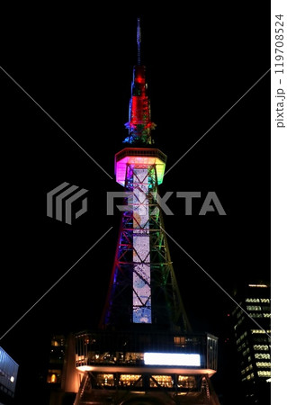 中部電力 MIRAI TOWER(旧名古屋テレビ塔)のライトアップ 中部電力 MIRAI TOWER(旧名古屋テレビ塔)のライトアップ 119708524