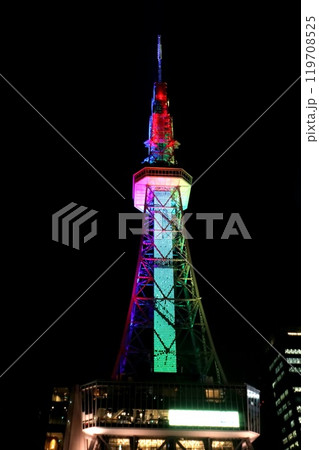中部電力 MIRAI TOWER(旧名古屋テレビ塔)のライトアップ 中部電力 MIRAI TOWER(旧名古屋テレビ塔)のライトアップ 119708525