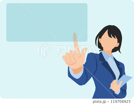 指をさすビジネスウーマンのイラスト 119708925
