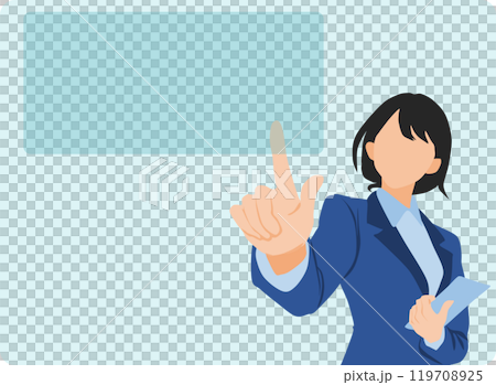 指をさすビジネスウーマンのイラスト 119708925
