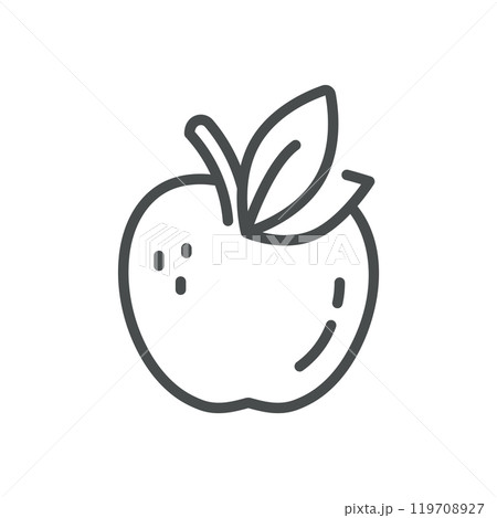 Apple Fruit Icon. Simple Line Illustration of an Apple, Representing Organic Agriculture and Natural Food Production. 119708927