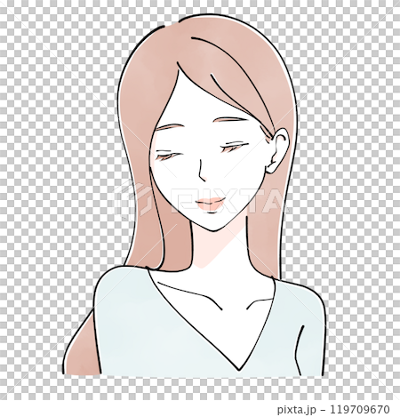 婦女的例證有閉合的眼睛的 婦女的例證有閉合的眼睛的 119709670