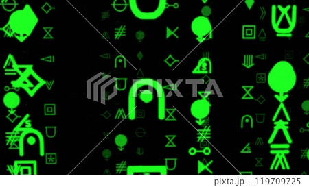 Black Green Background Metaverse Signs and Symbols. Black Green Background Metaverse Signs and Symbols. 119709725