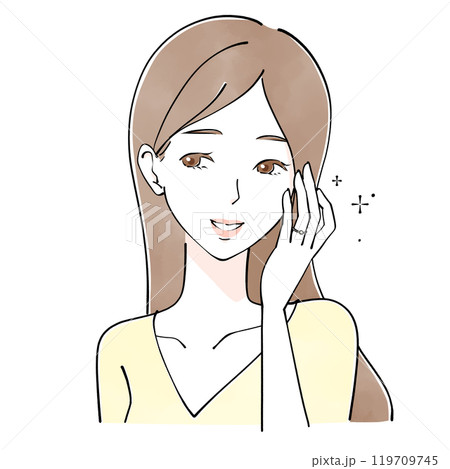 婚約指輪(結婚指輪)をはめた女性のイラスト 婚約指輪(結婚指輪)をはめた女性のイラスト 119709745