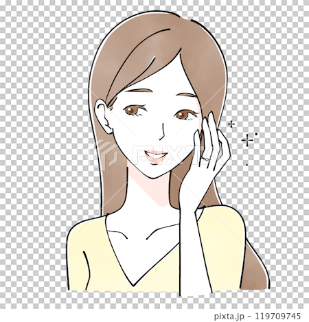 婚約指輪(結婚指輪)をはめた女性のイラスト 婚約指輪(結婚指輪)をはめた女性のイラスト 119709745