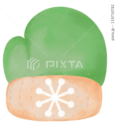 Christmas gloves watercolor 119710782