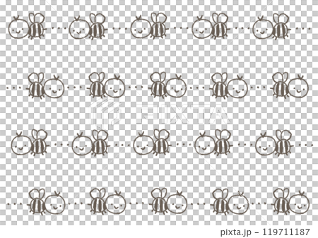 Simple and cute bee character line set Simple and cute bee character line set 119711187
