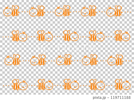 Simple and cute bee character line set Simple and cute bee character line set 119711188