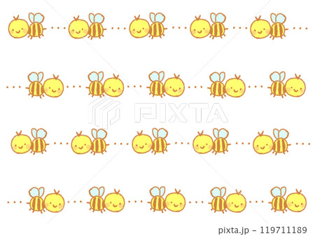 シンプルでかわいいハチのキャラクターのラインセット シンプルでかわいいハチのキャラクターのラインセット 119711189