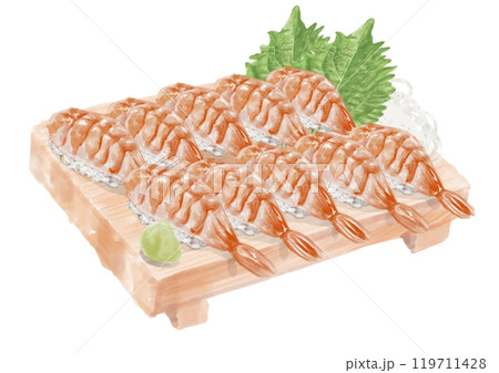 水彩の寿司_エビ01_6 119711428