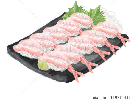 水彩の寿司_生エビ01_7 119711431