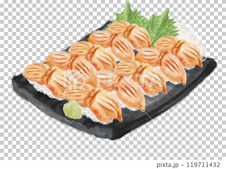 Watercolor sushi_ark shell 01_7 Watercolor sushi_ark shell 01_7 119711432