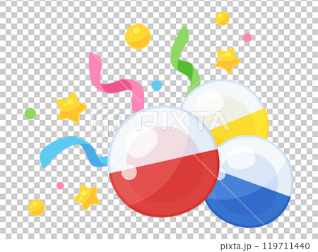 カプセルトイのカプセルで当たりが出たイラスト 119711440