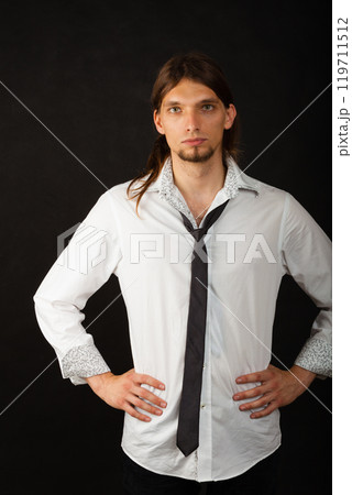 Man in shirt and tie. 119711512