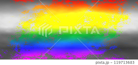 Rainbow Pride Flag Scratched On a Silver Foil. Panoramic LGBTQ Web Banner 119713683